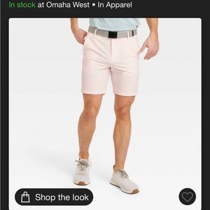 Men's 8" light pink golf shorts. Size 38.